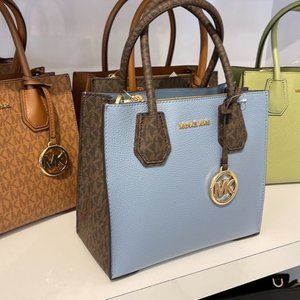 Michael Kors Mercer Medium Messenger Chambray Leather